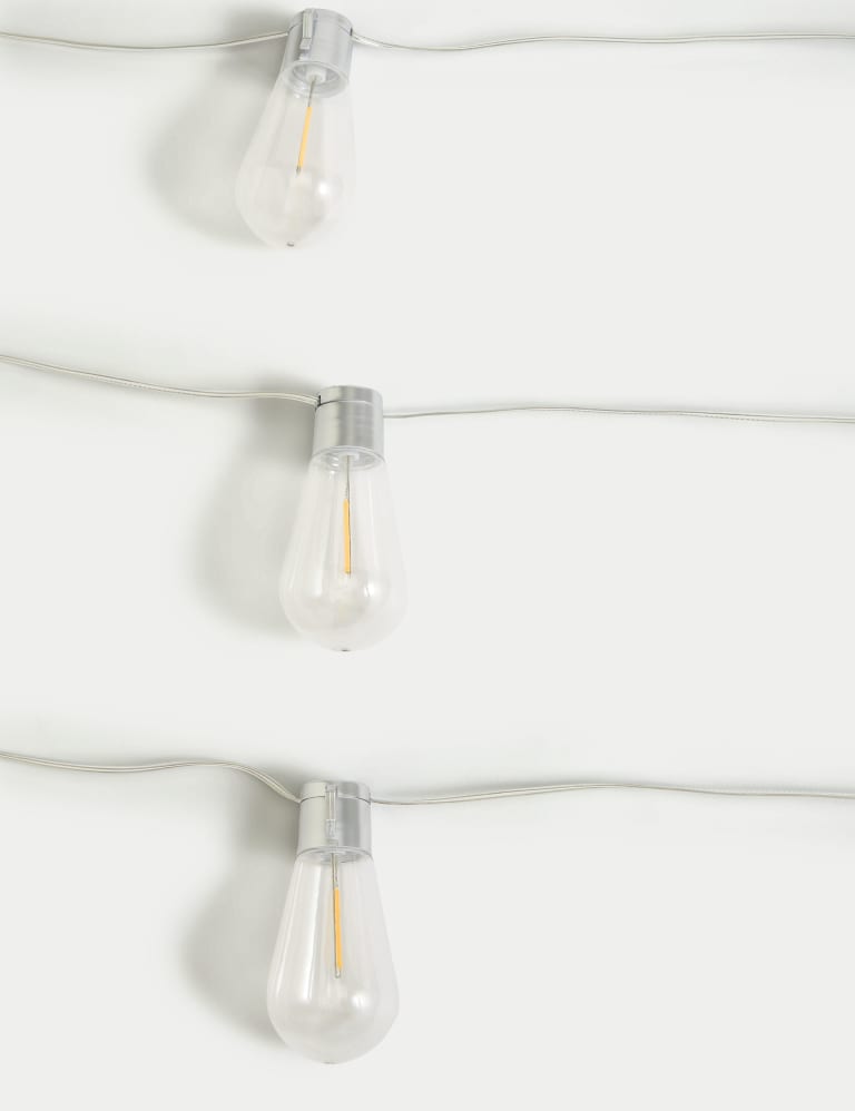 10 Silver Outdoor Solar Festoon Lights