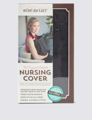 100 Cotton Nursing Cover Black Eyelet Bébé au Lait M&S