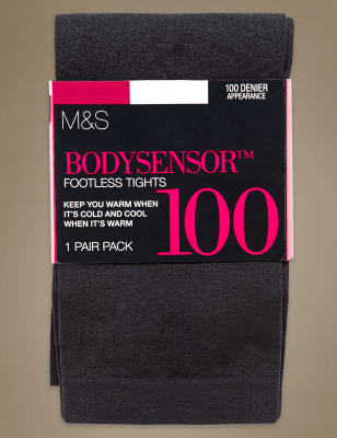 M&S Womens 100 Denier Thermal Tights, Large, Black - HelloSupermarket