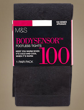 100 Denier Body Sensor™ Opaque Footless Tights Image 2 of 3