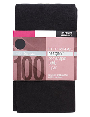 100 Denier Heatgen™ Opaque Body Shaper Tights Image 2 of 3