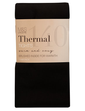 100 Denier Thermal Fleece Lined Opaque Tights Image 2 of 3