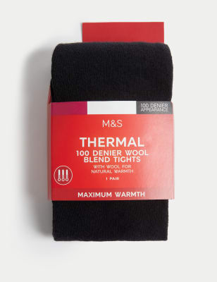 Marks and Spencer M&S Hosiery Womens Heatgen Thermal Tights XL Navy 100  Denier 