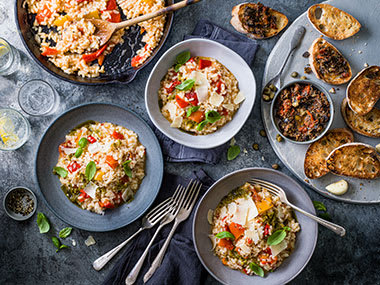 Bowls of risotto