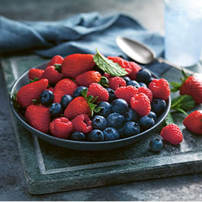 British strawberries, raspberries and blueberries