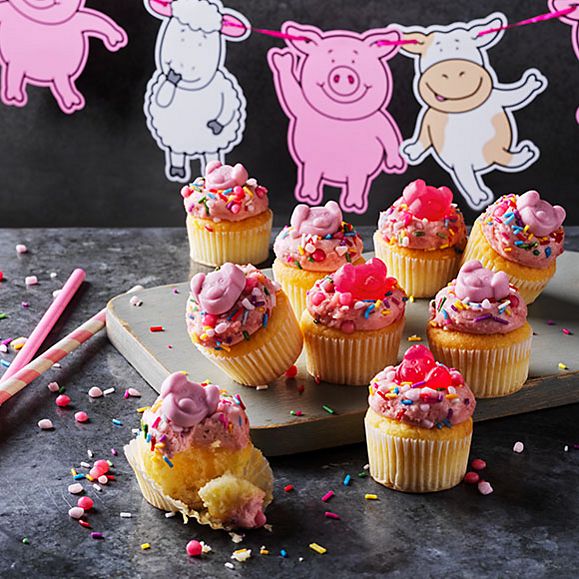 Percy Pig party cupcakes 