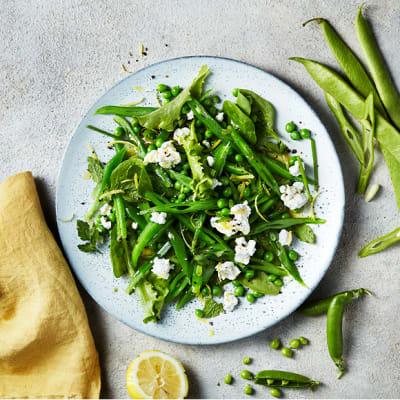 Runner bean and pea salad