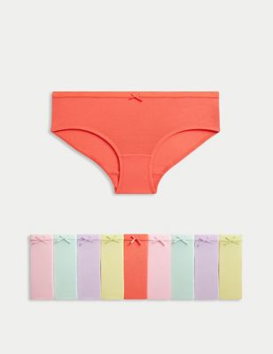 10pk Cotton Rich Bright Knickers (2-14 Yrs) Image 1 of 1