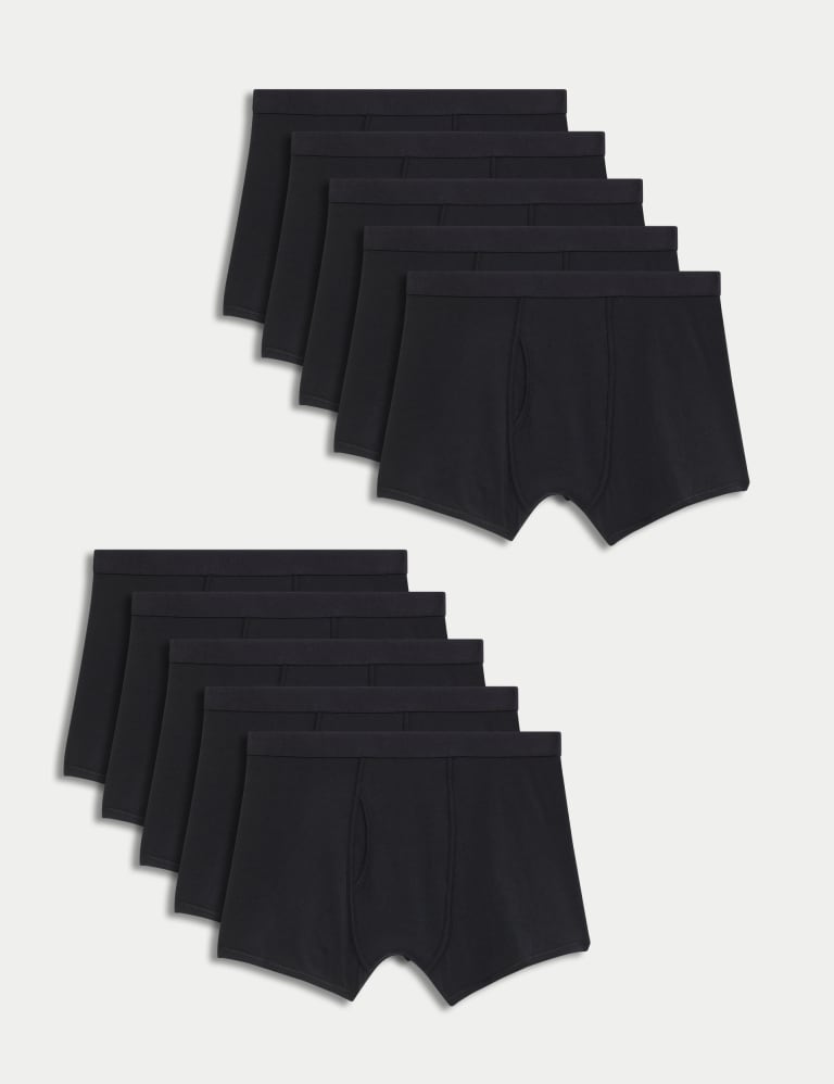 Plain Black Men & Women Kids Cotton Underwear Trunk Loose Packing