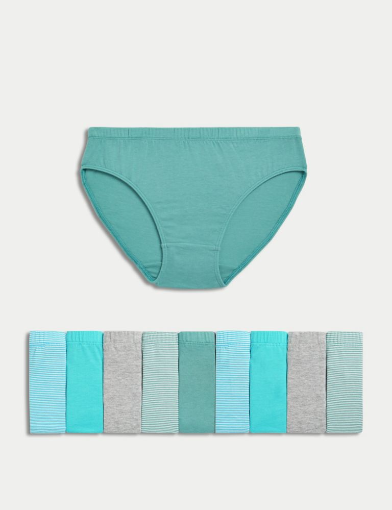 7-pack Cotton Thong Briefs - Mint green/days of the week - Ladies
