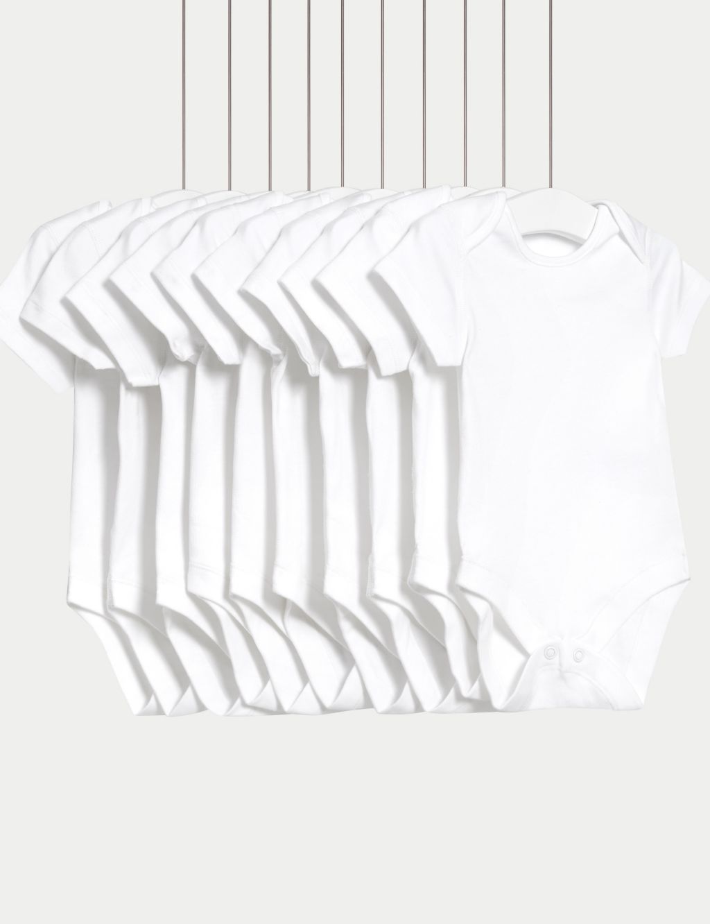 10pk Pure Cotton Short Sleeve Bodysuits (6½lbs-3 Yrs) 3 of 4