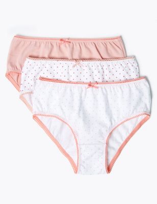 10pk Pure Cotton Spotted Knickers (2-16 Yrs) | M&S Collection | M&S