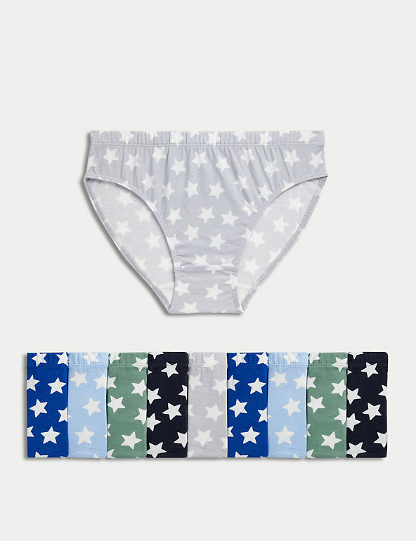 10pk Pure Cotton Star Briefs (2-8 Yrs) Image 1 of 1