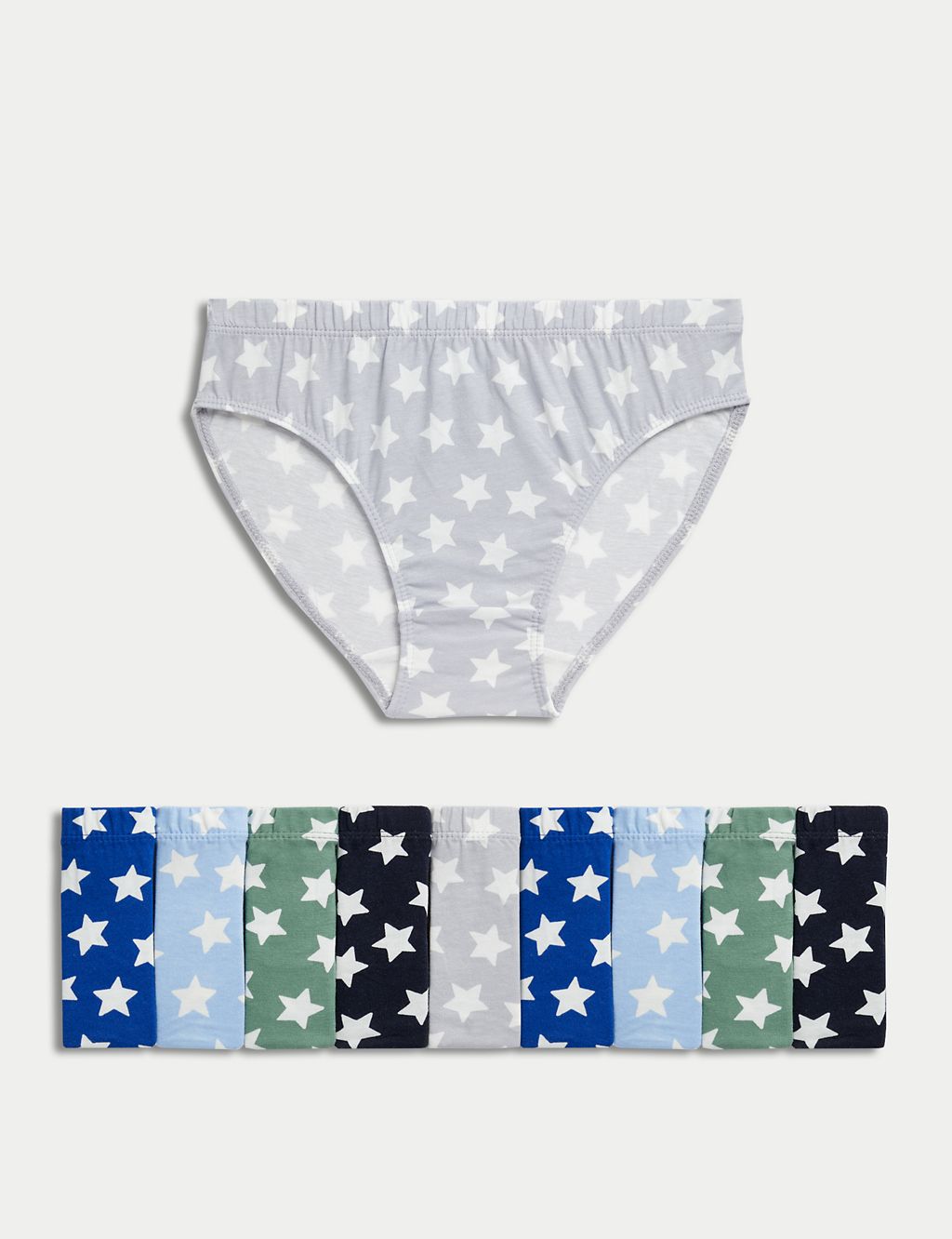 10pk Pure Cotton Star Briefs (2-8 Yrs) 1 of 1