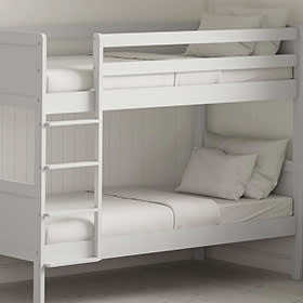 White bunk beds