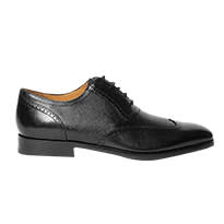 Black leather brogues
