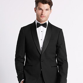 Man wearing dinner suit and black tie