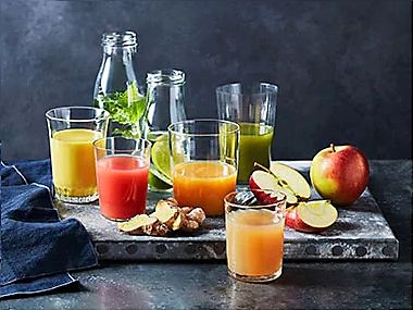 A selection on fresh juices