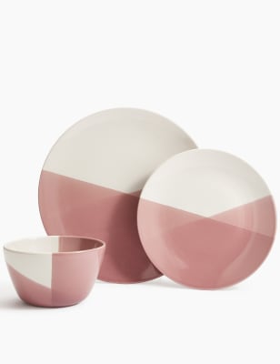 Pink and hotsell grey dinner set