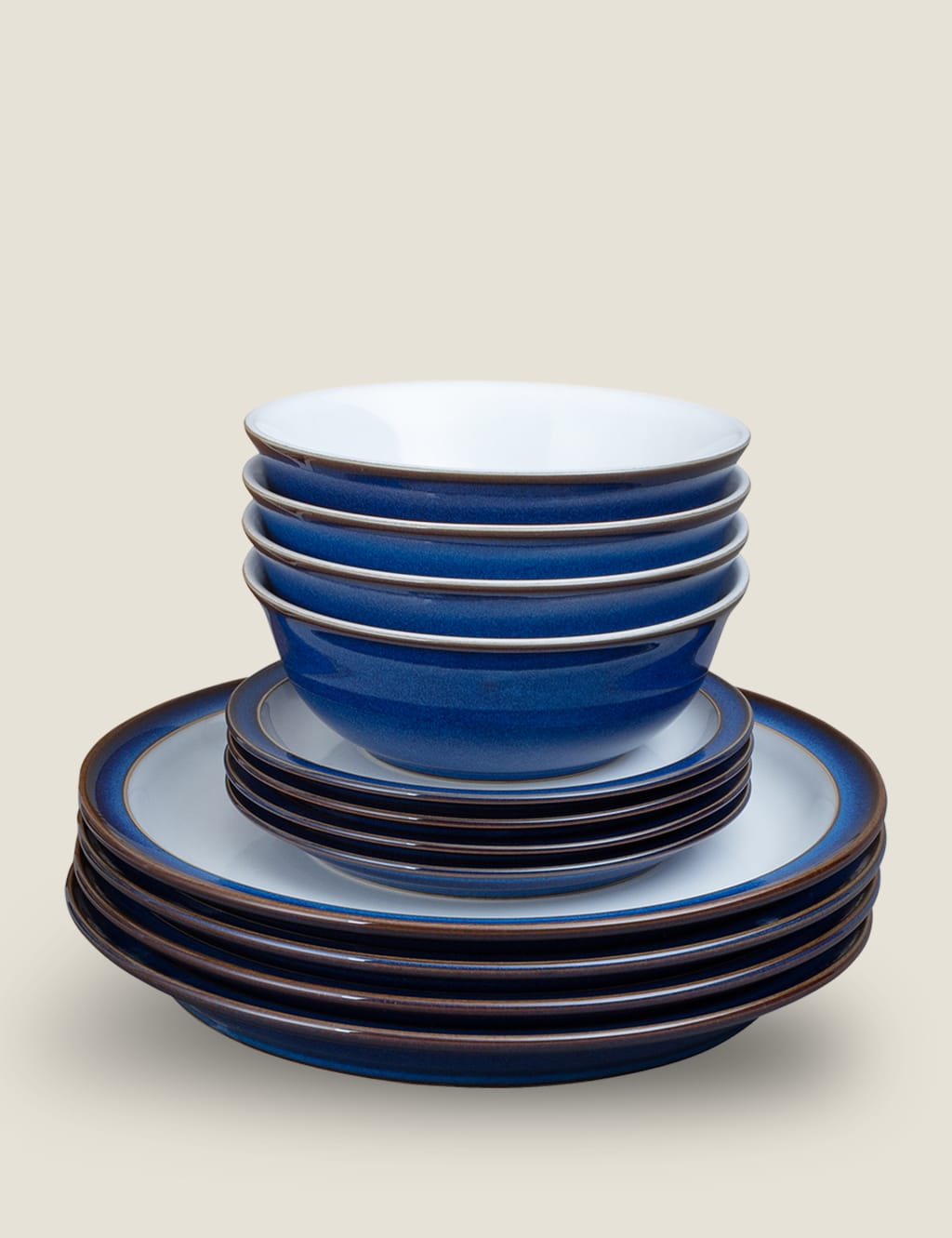 12 Piece Imperial Blue Dinner Set Denby M S