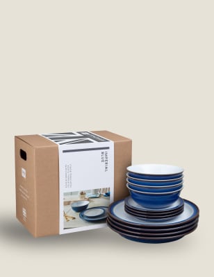 12 Piece Imperial Blue Dinner Set | Denby | M&S