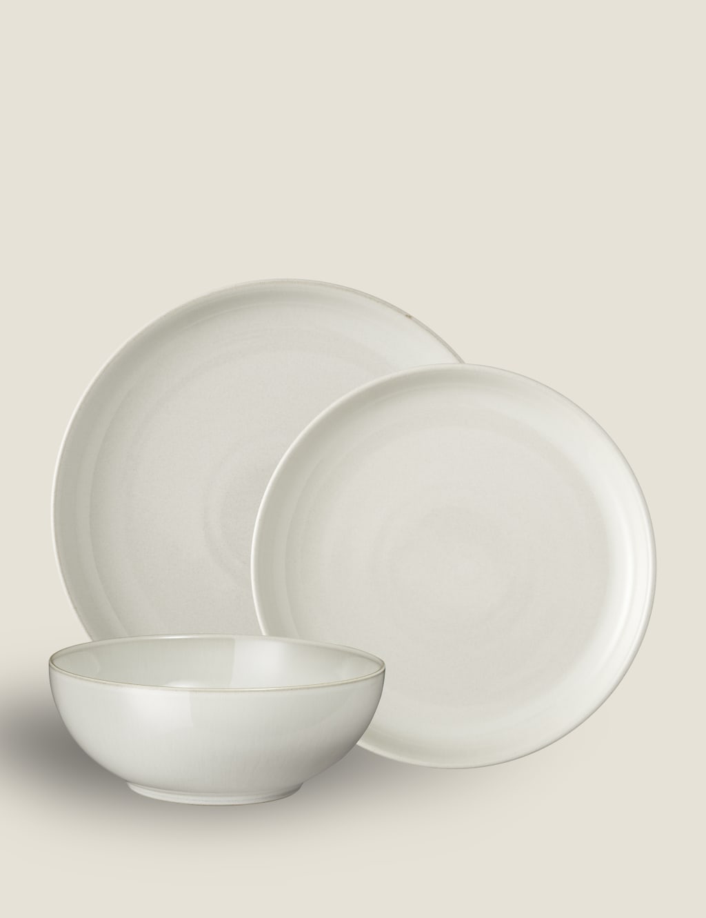 12 Piece Linen Coupe Dinner Set Denby M&S