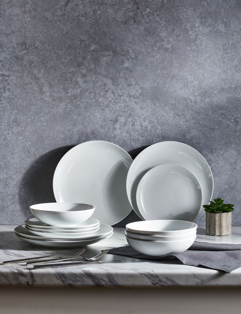 12 Piece Maxim Coupe Dinner Set, M&S Collection