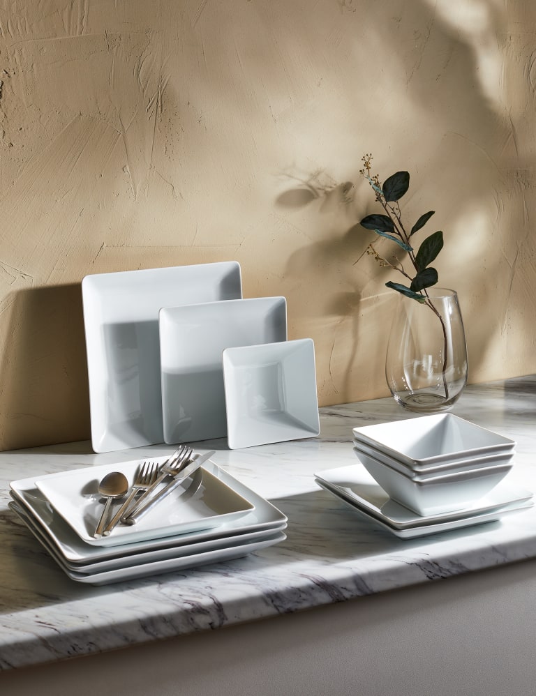 White square plates crockery dinner set new arrivals