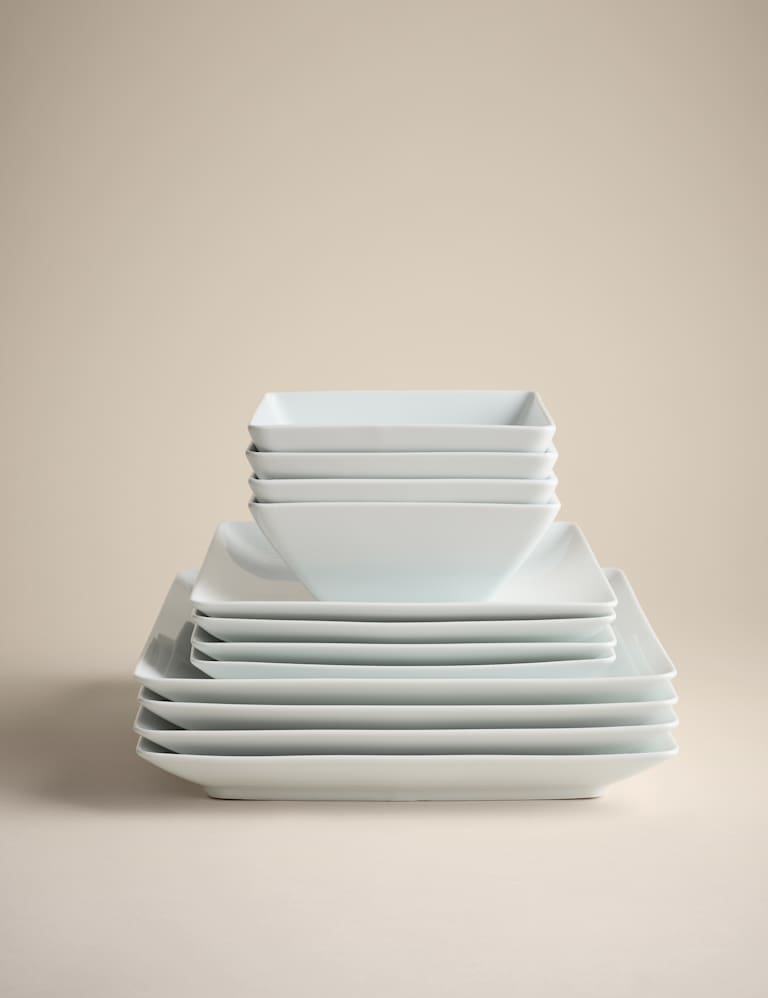 White square deals plates set