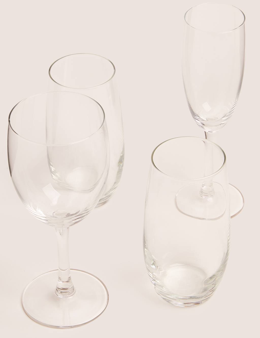 12 Piece Mixed Glassware Set M&S