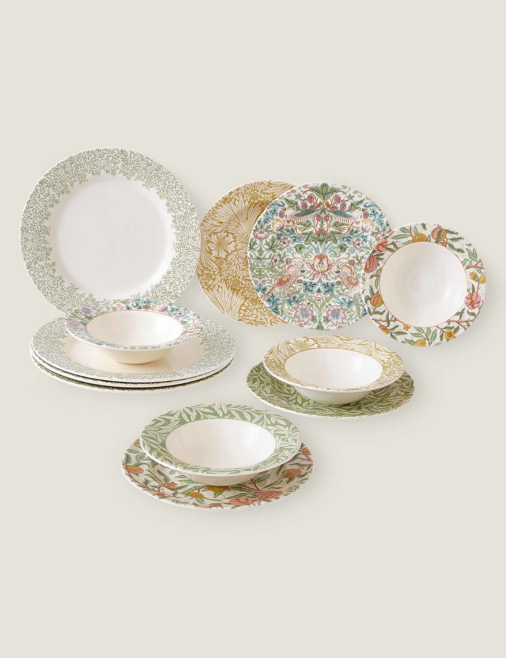 12 Piece Patterned Dinner Set Morris & Co M&S