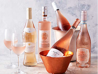 A selection of rosé wine