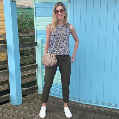 M&S Insider Sophie wearing a sleeveless top