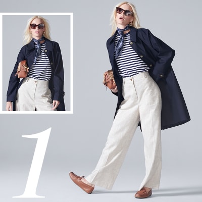 Navy Pants + White Blouse // Petite Workwear Ideas