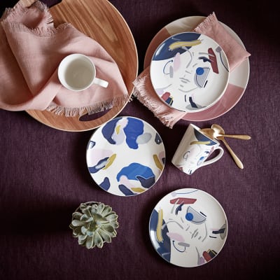 Hand shop painted dinnerware