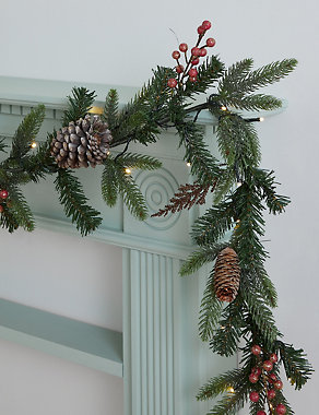 12ft Pre-Lit Pine Cone Garland Image 2 of 4