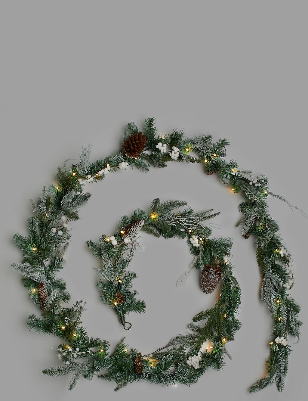 12ft Pre Lit Snowy Garland 4 of 5