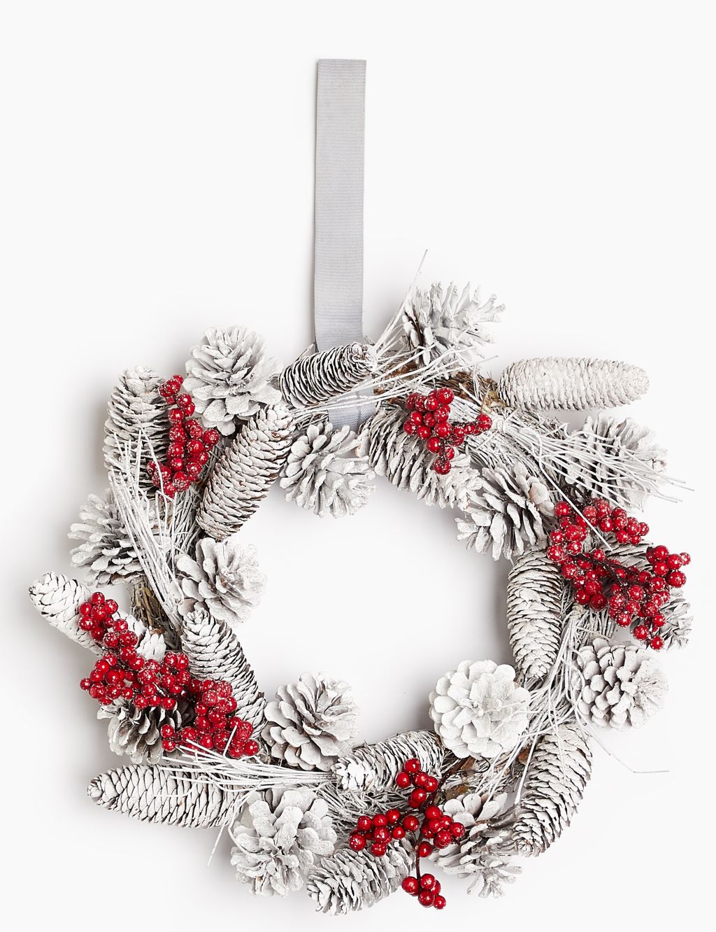 13inch Snowy Pinecone Wreath 2 of 5