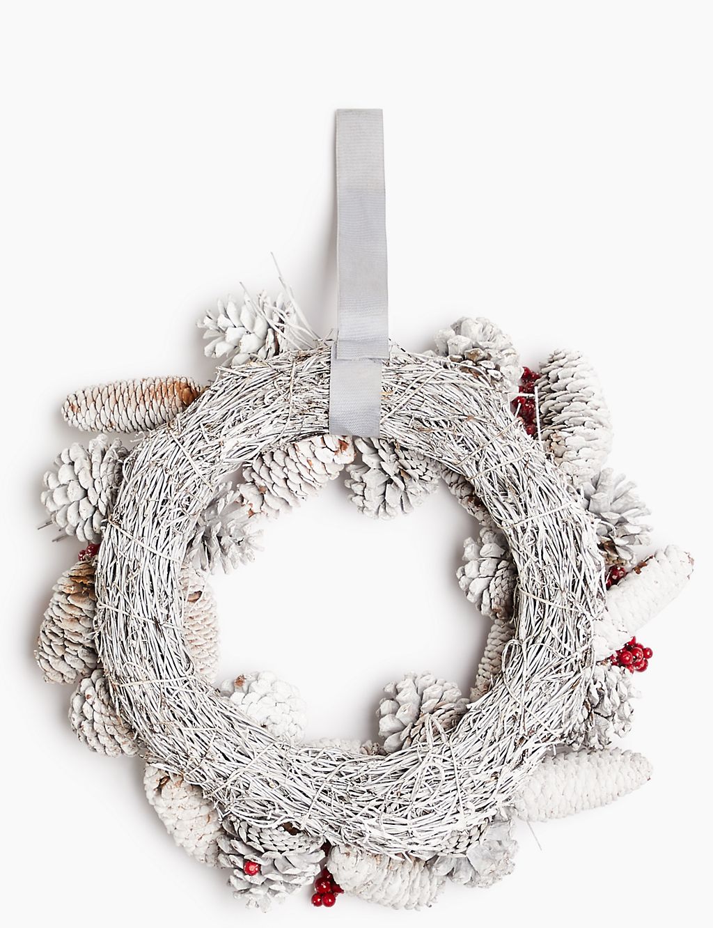 13inch Snowy Pinecone Wreath 4 of 5