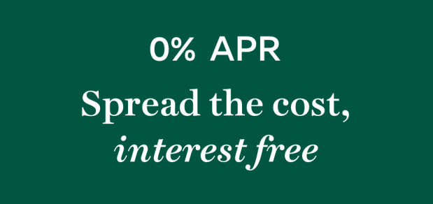 0% APR. Spread the cost, interest free