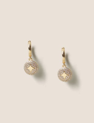 14ct Gold Plated Star Drop Earrings M S Collection M S