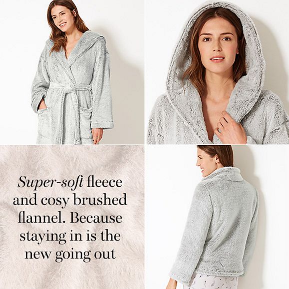 Women wearing fleece nightwear