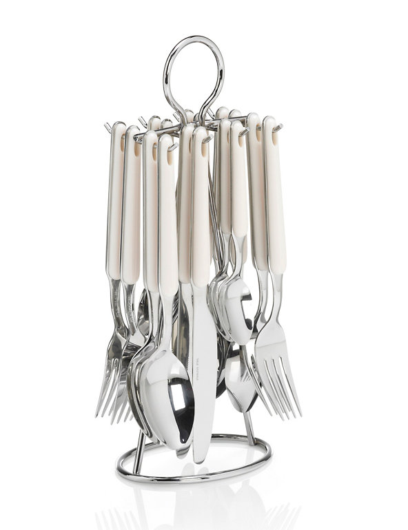 16 Piece Stainless Steel Hanging Cutlery Set Image 1 of 2