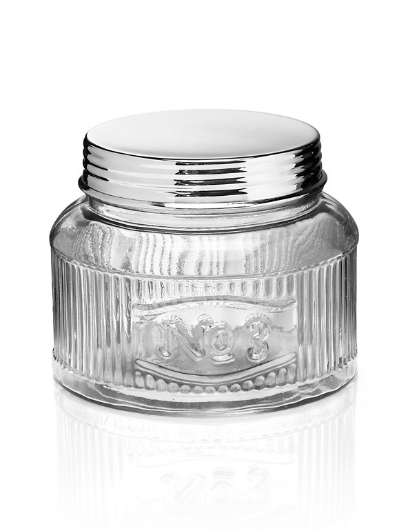 17cm Pressed Glass Round Storage Jar Image 1 of 1