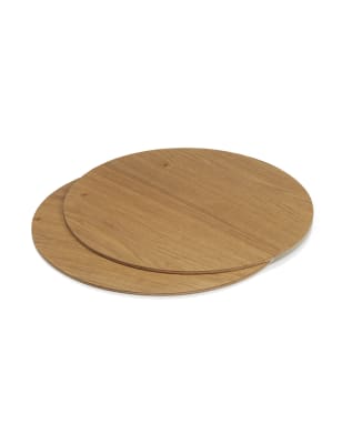 2 Bergen Wooden Round Placemats | M&S