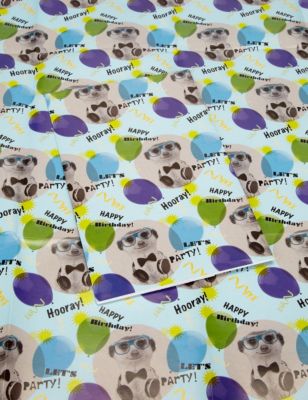 2 Blue Meerkat Wrapping Paper Image 1 of 1