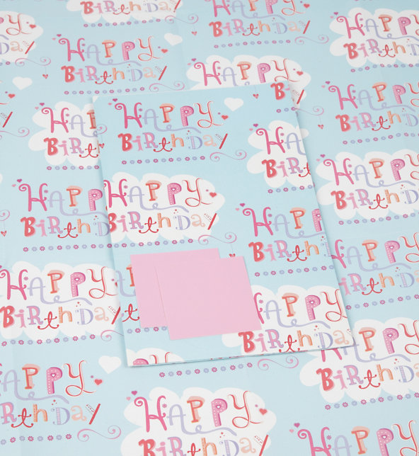 2 Bright Happy Birthday Wrapping Paper Image 1 of 2