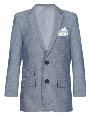 2 Button Blazer with Linen (5-14 Years) Image 2 of 5
