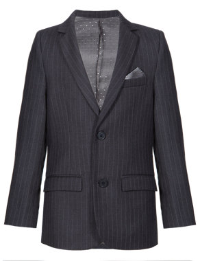 2 Button Pinstriped Blazer  (5-14 Years) Image 2 of 5