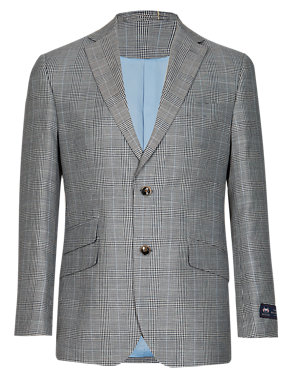 2 Button Prince of Wales Checked Jacket with Wool Image 2 of 6